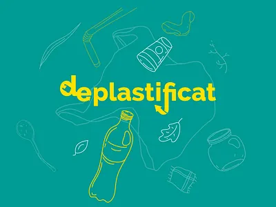 Deplastificat - Logo Design 2d logo bottle brand identity icons jar leaf logo logo design logotype plastic plastic bag plastic logo pollution logo vector logo