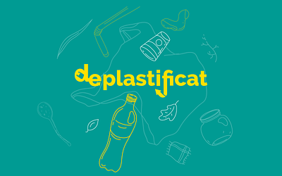 Deplastificat - Logo Design 2d logo bottle brand identity icons jar leaf logo logo design logotype plastic plastic bag plastic logo pollution logo vector logo