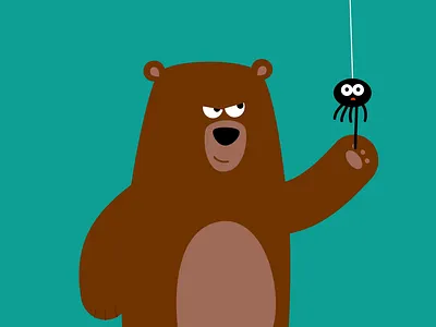 Bear vs Spider animation bear branding design figma flat graphic design icon illustration illustrator logo motion graphics rive spider vector
