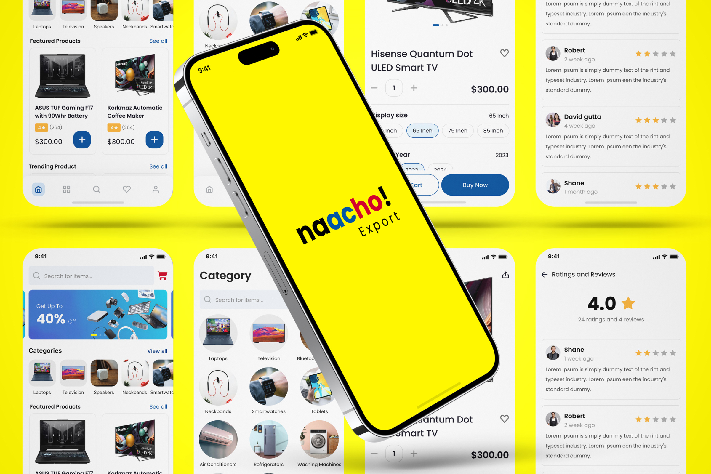 Naacho! Export | eCommerce | Global Shopping app design ecommerce app development mobile app ui ux