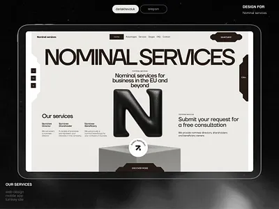 UX/UI design for Nominal services agency design nominal nominal services ui ux web web design