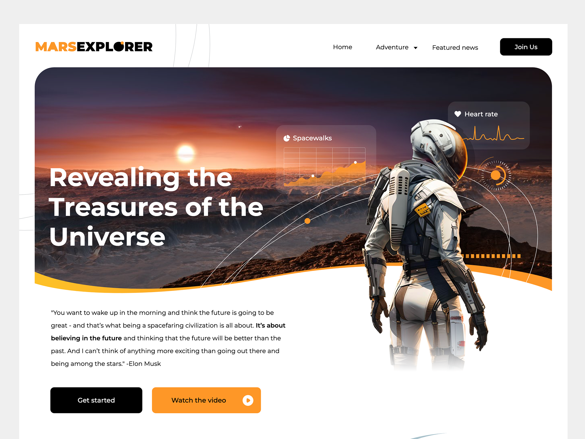 Mars explorer - website concept design minimalist ui ui design ui ux design interaction design ux ux design