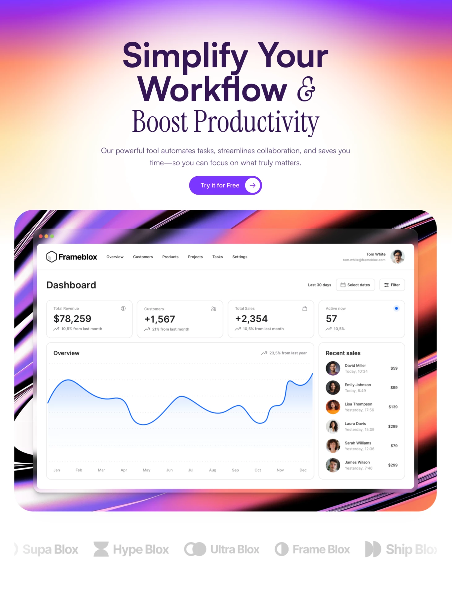 Clean website Hero section for Framer app desktop framer gradient header hero home page landing mockup saas section ui ui design webdesign website