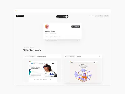 Matthieu Renaut’s portfolio! 🎨 customizatio dynamic dynamic island dynamicisland interactive landing minimal modernui portfolio portfoliodesign webdesign