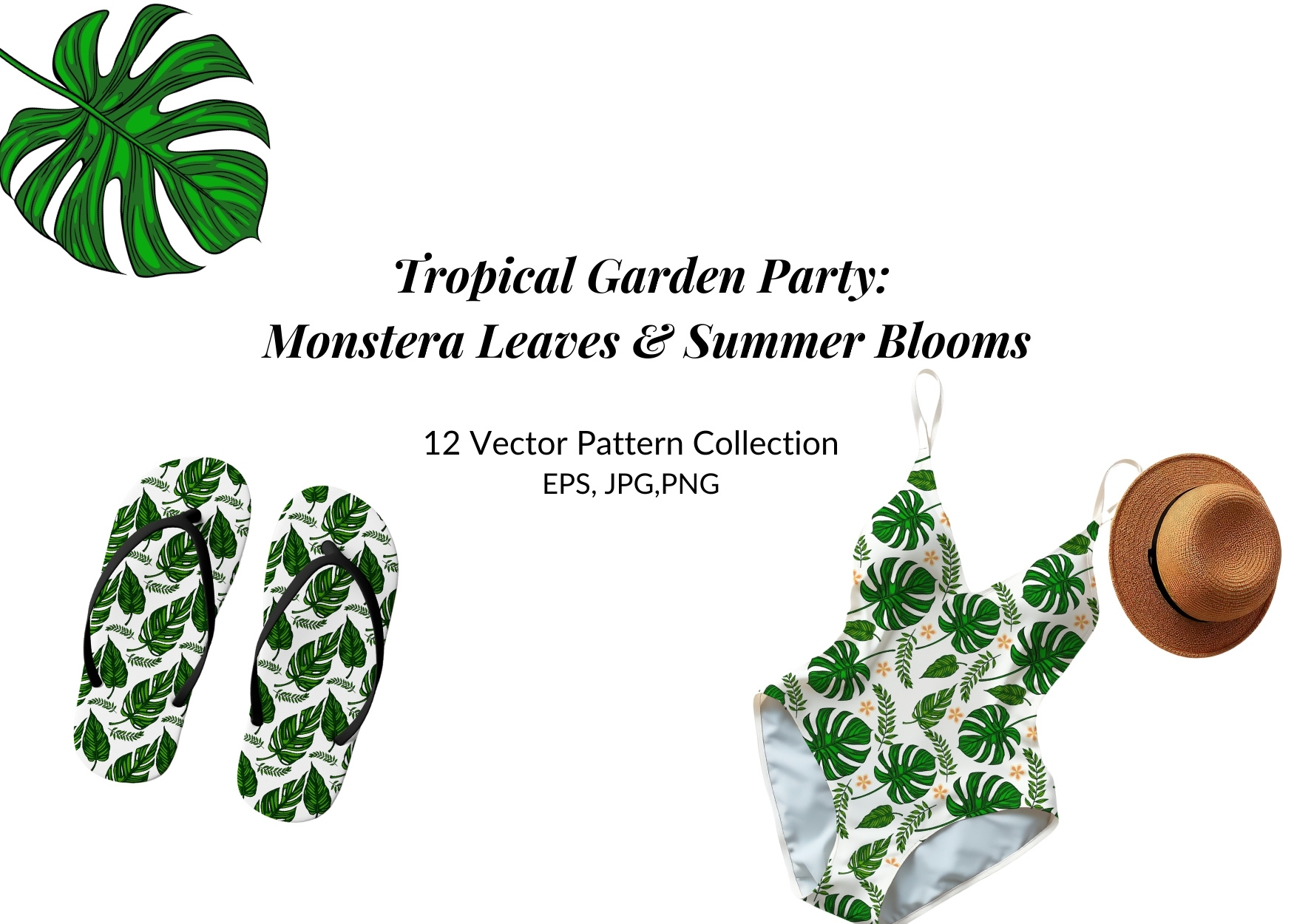 Tropical Garden Party: Monstera Leaves & Summer Blooms