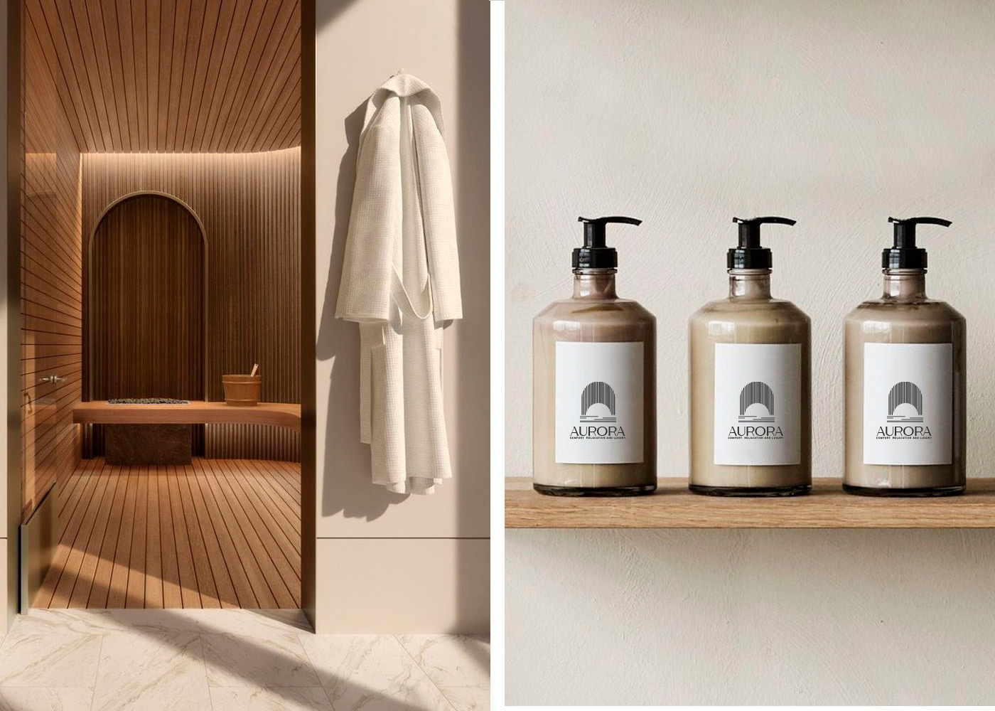 Example of Aurora Hotel Logo Branding