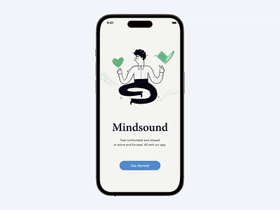 Mindsound - relax and boost yourself. All-in-one app. aftereffects animation clean design design figma design figmadesign illustration motion motion graphics ui ui design uiux user interface design