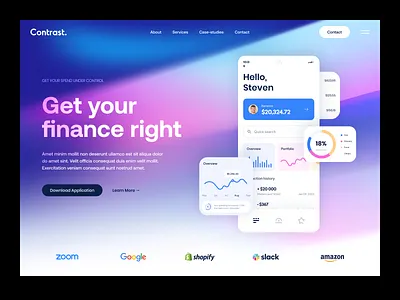 Spend App app branding clean color creative crypto design fintech gradient illustration landing logo marketing minimalistic mobile page typography ui web website