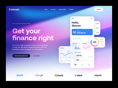 Spend App app branding clean color creative crypto design fintech gradient illustration landing logo marketing minimalistic mobile page typography ui web website