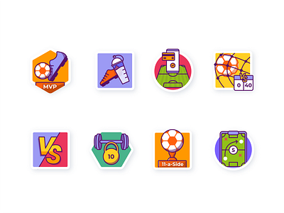 Soccer achievements achievement badges design flat football graphic illustration soccer vector