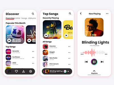 iOS Music App mobile music mobile songs mobile ui for music music music app music mobile app product design song app songs
