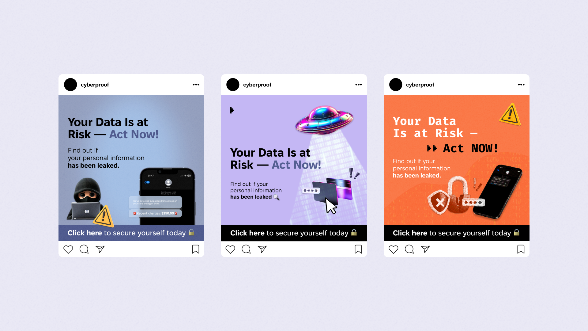 Cybersecurity Ad Designs graphic design instagram ad marketing design social media