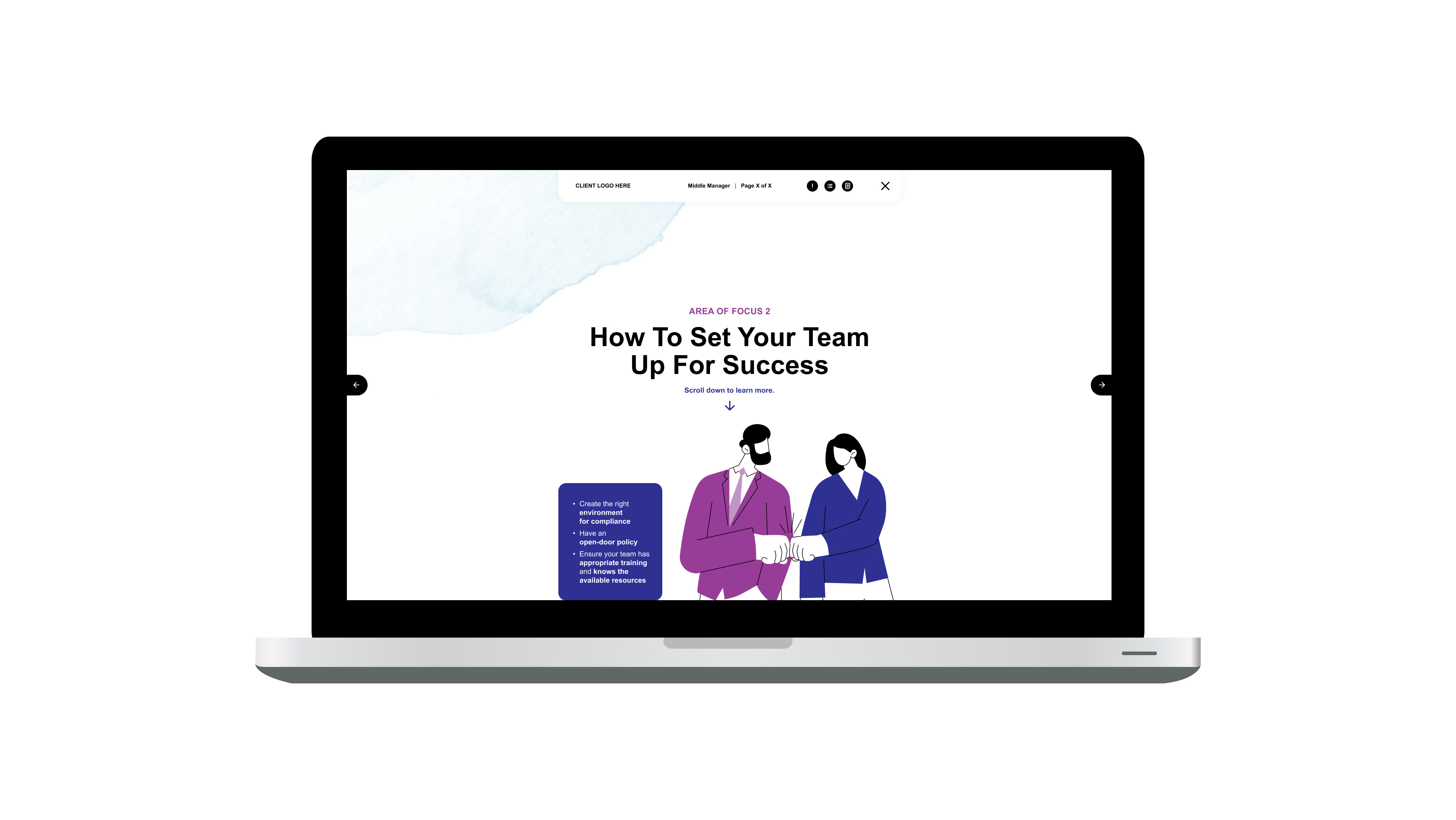 Middle Manager e-Learning brand elearning graphic design interaction layout pharma ui ui layout user interface visual design