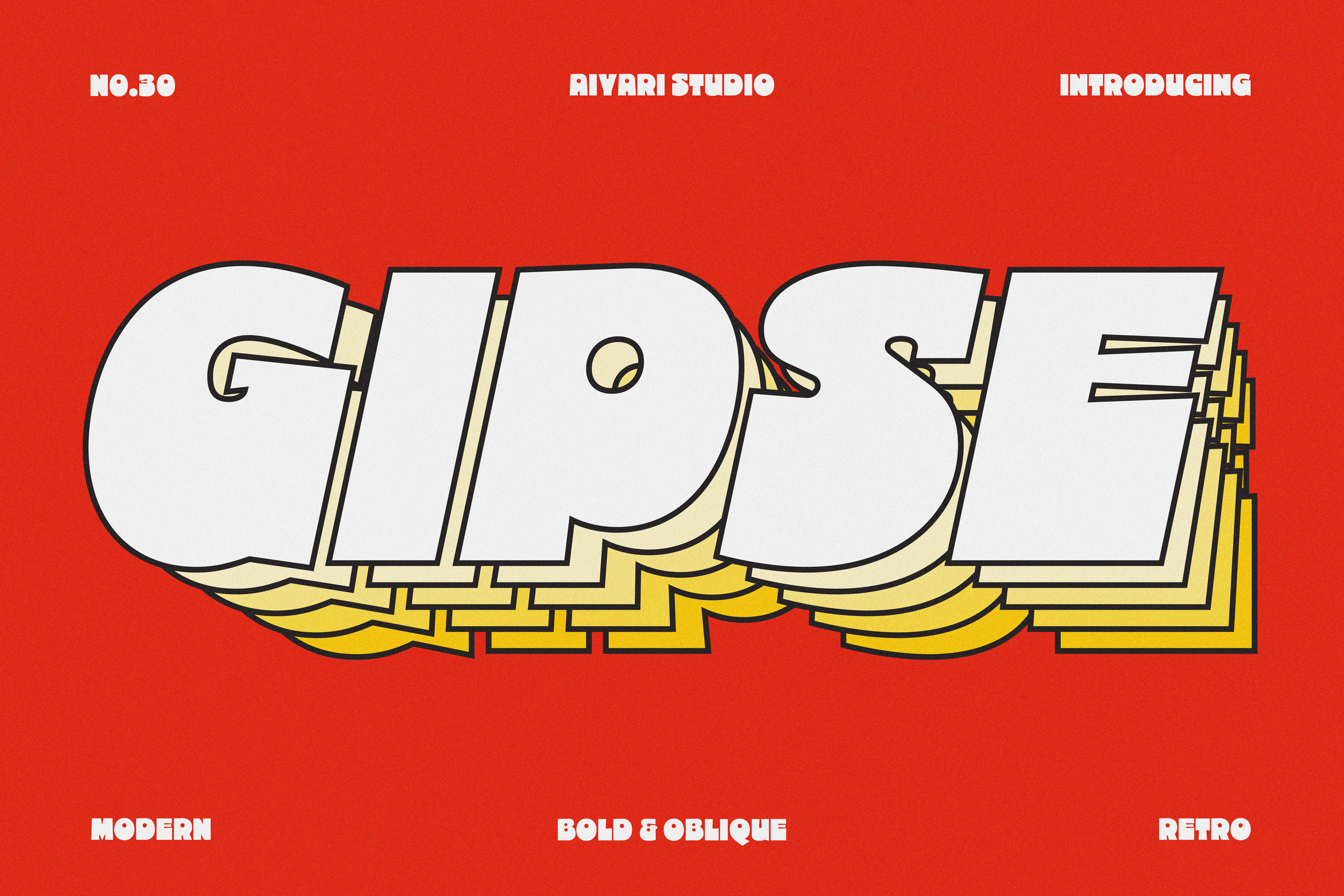 Gipse Font Family aiyari bold chunky clean display fun geometric fonts open type playful retro sans serif typeface