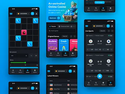 BitRoyale Mobile Screens betting casino app ui casino cases casino games casino landing page casino rewards casino ui casino ux casino website crypto casino crypto gambling cryptocurrency gambling igaming mobile casino online casino sports betting sportsbook web3 web3 casino