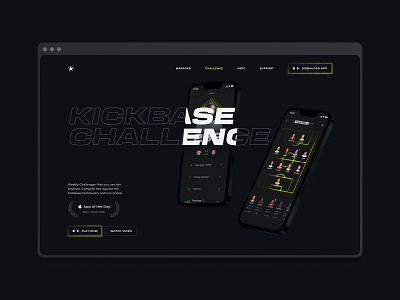 Kickbase Website Challenge Hero Stage app brand design digital dynamic energy fantasy football germany kickbase launch manager munich soccer sports startup studio web