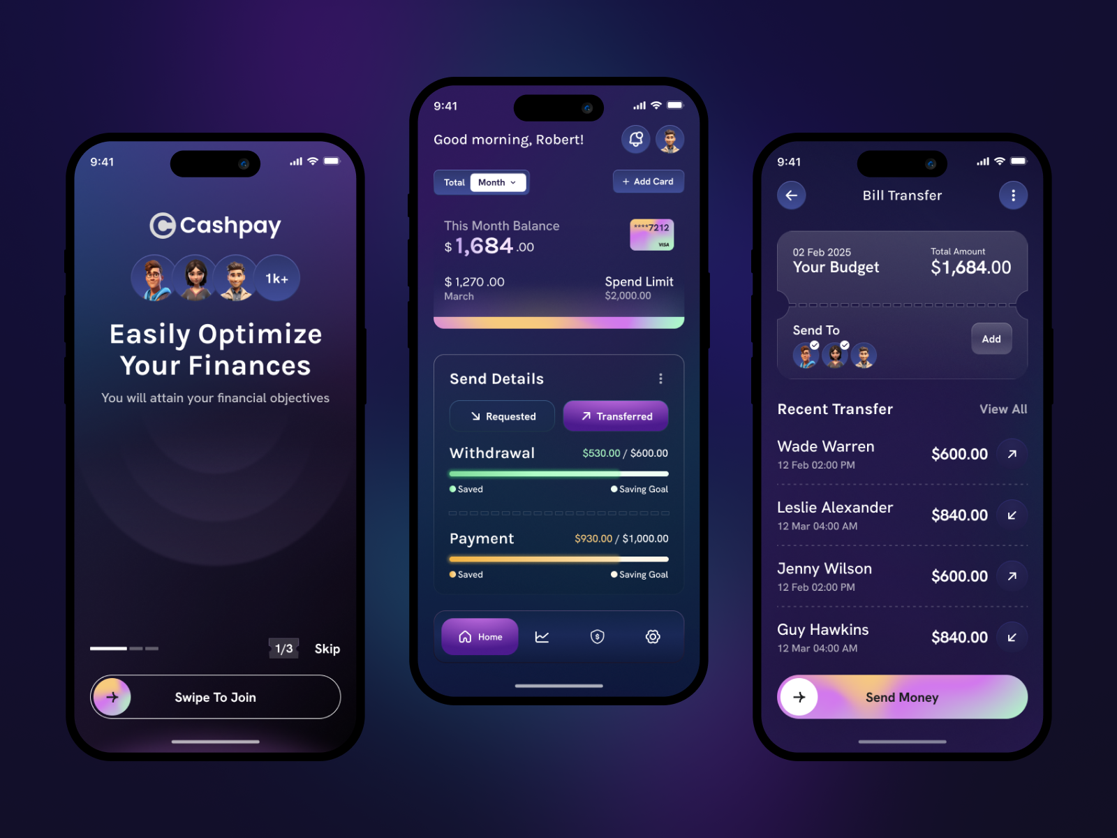 Cashpay - Finance Management Mobile App app design app ui design clean design finance app design graphic design interface design iphoneapp mobile app mobile design money tranfer app service ui uiux ux