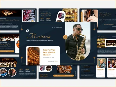 Musitoria - Classic Musical Event Presentation Template branding business classic creative design event graphic design layout music orchestra presentation