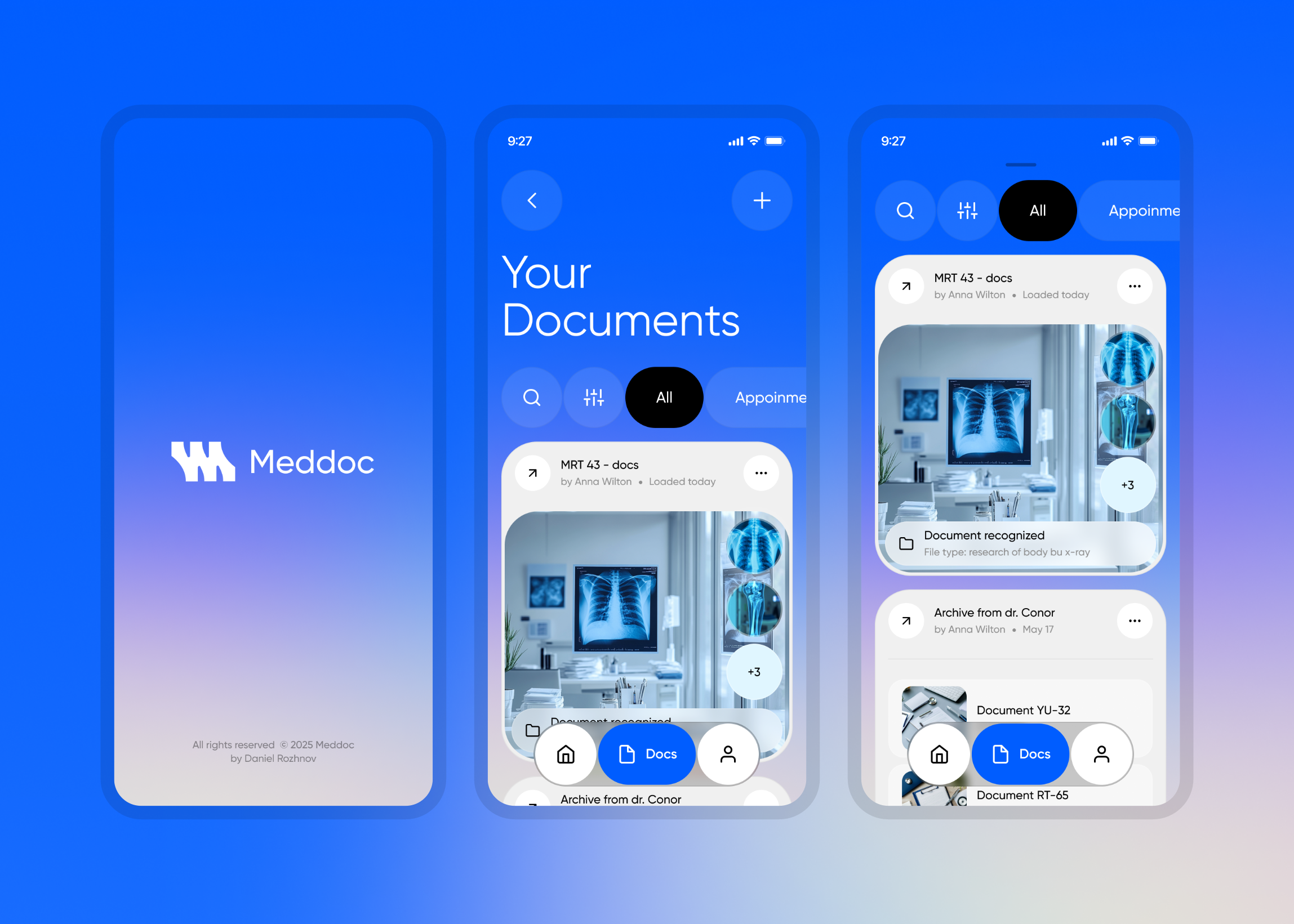 Medical mobile app UI (document manager, modern UI) app blue design documents figma manager mobile modern rondesign ui ux