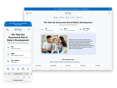 Translating a mobile app to the web | Pathways.org baby app baby website figma mobile first product design product designer responsive design ui ui design ux ux design web app web design website