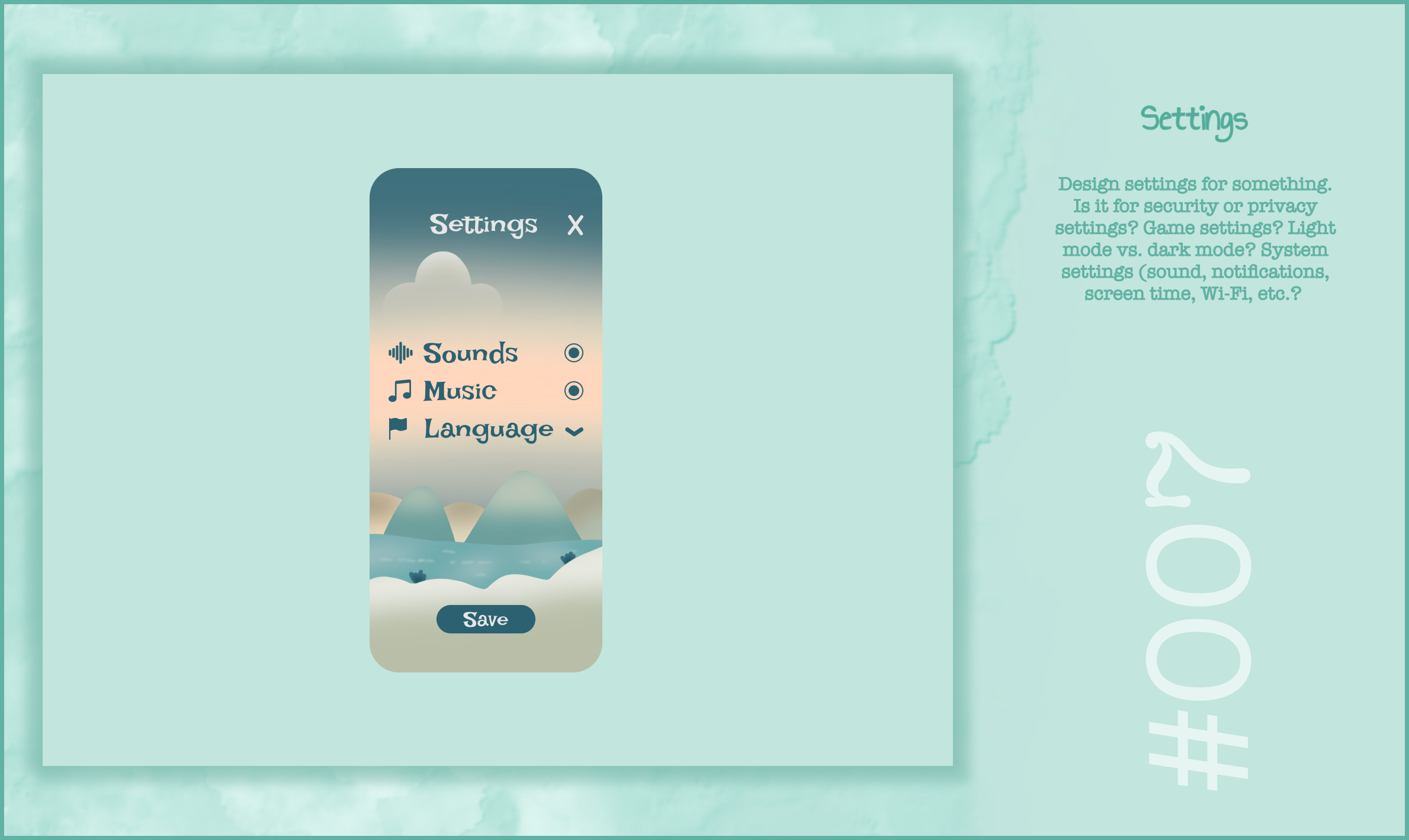 DailyUI007 - Settings challenge dailyui design settings ui