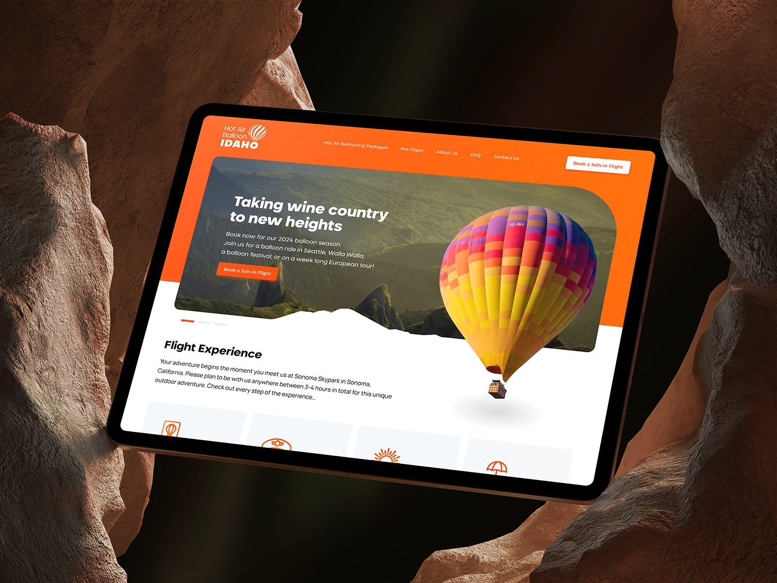 Hot Air Balloon IDAHO - Landing page branding contemporary design flatdesign illustration kabilansa landingpage logo ui ux website
