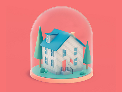 Own your house 3d 3d icon 3d web icon building capsule cartoon cinema 4d construction cute diorama home house illustration real state stylized web icon