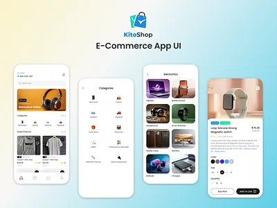 Kitoshop – E-Commerce Shopping App UI android app ui app ui branding business corporate creative design digital ecommerce figma graphic illustration ios app ui mobile app ui modern professional ui ui design user interface ux design