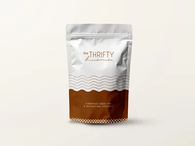 Neutral Style Accessories & Secondhand Clothing Pouch Design box design box packaging design fiber art fiber art bags harisdesigners label design mothers day gifts packaging design pouch design standup pouch the thrifty handmade