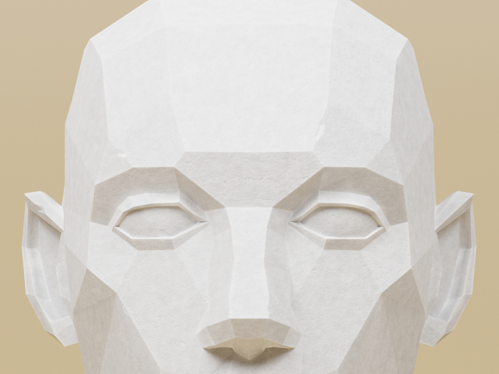 Facies Lapidea 3d blender clay concrete face facial head illustration low poly model polygon stone