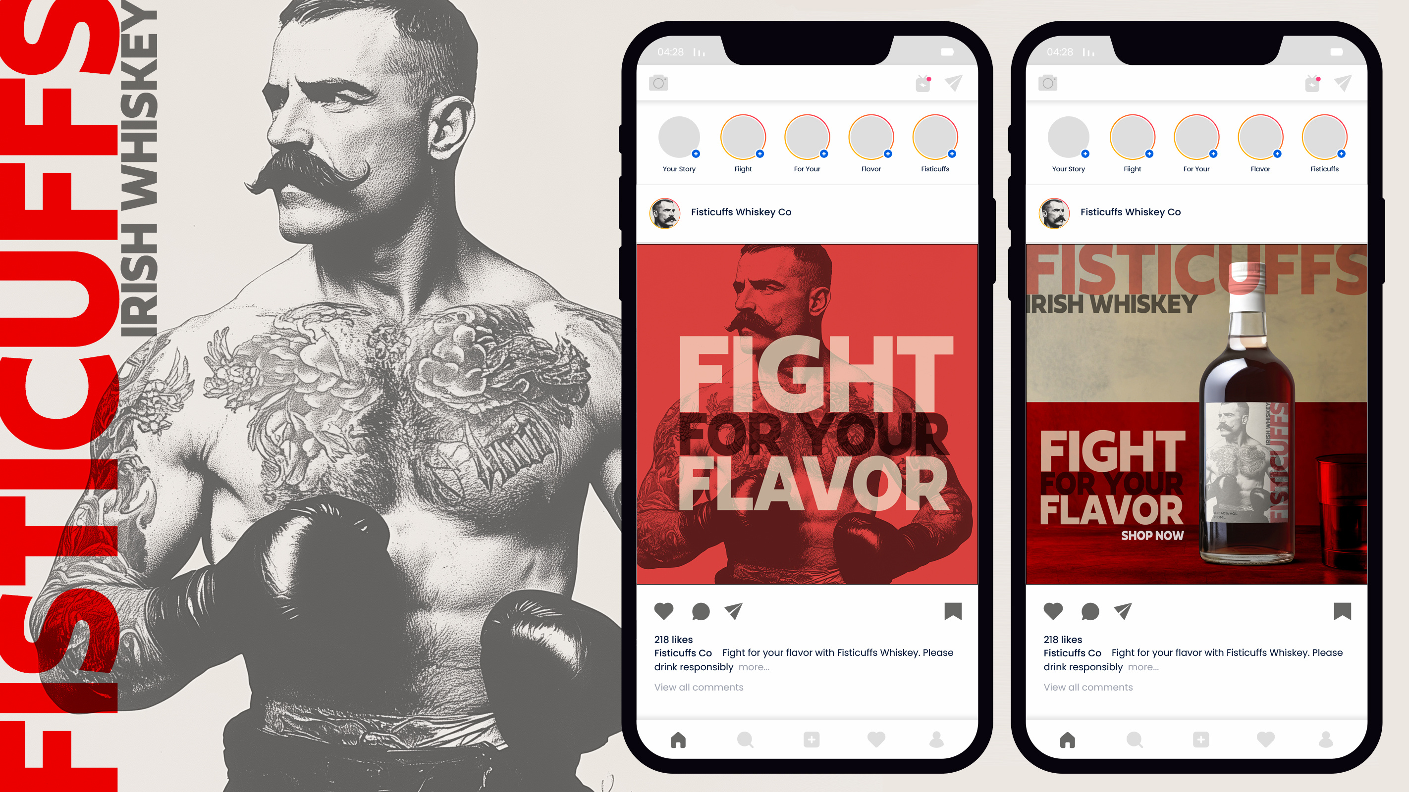 Fisticuffs Irish Whiskey - Branding Project alcohol spirits design art direction branding creative strategy genai branding identity packaging social