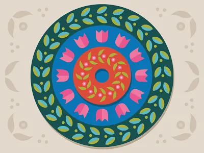 Floral Wreath digital floral flowers illustration leaves nature vector wreath