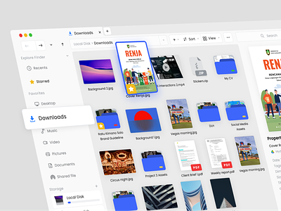 File Manager App Concept cloud cloud storage disk drive file file manager file sharing file storage finder folder product product design storage storage system