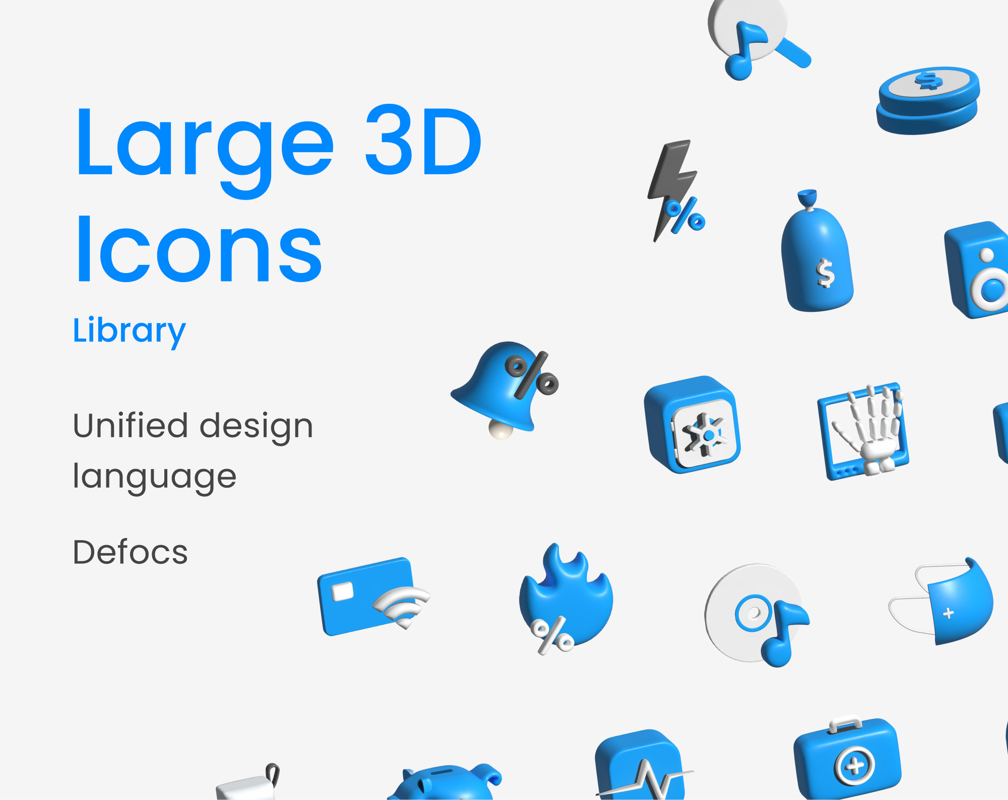 Large 3d icons library 3d icons defocs figma graphic design icons illustration