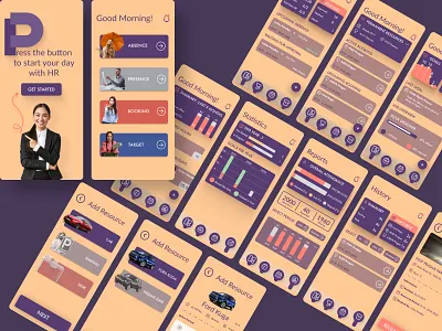 My HR application design absence automation booking design figma design figma practice graphic design hr app hr management hr mobile app mobile app design powerapps ui ux vacation