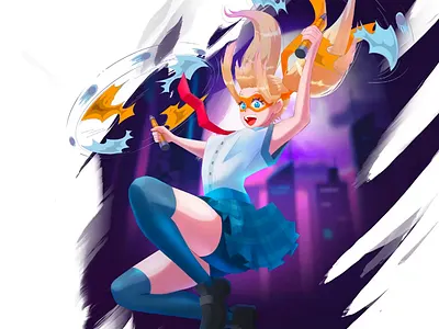 Michelangela anime design digital illustration digitalart girl illustration procreate vector