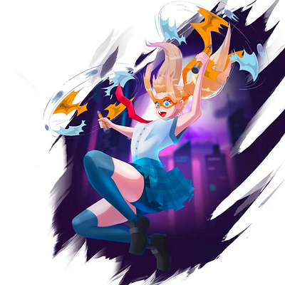 Michelangela anime design digital illustration digitalart girl illustration procreate vector