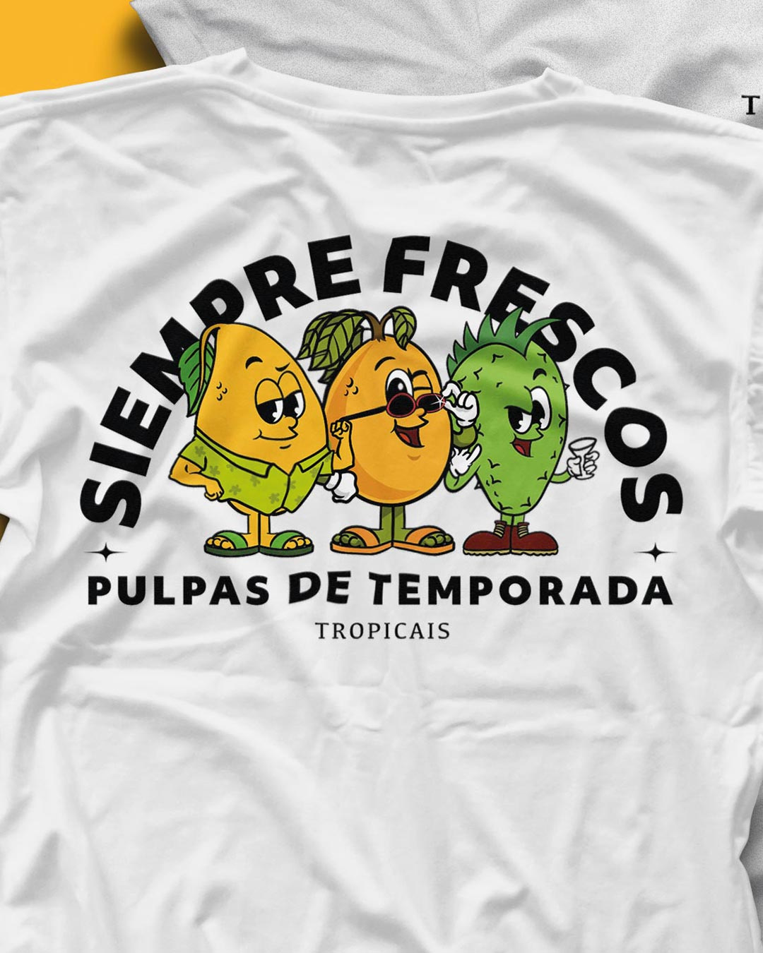 Siempre Frescos branding character character design cool design fruit illustration t shirt ui