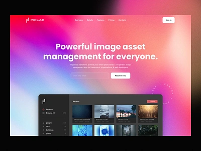 Management App Landing Page app color design gradient graphic design ill illustration landing management mesh neon product startup ui ux vector web