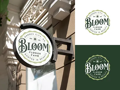Bloom Flower Farm – Vintage-Inspired Logo Design badge bloom botanical cbd farm floral flower farm fresh heritage hipster logo design minimalist modern natural products organic patch sign signage vintage logo