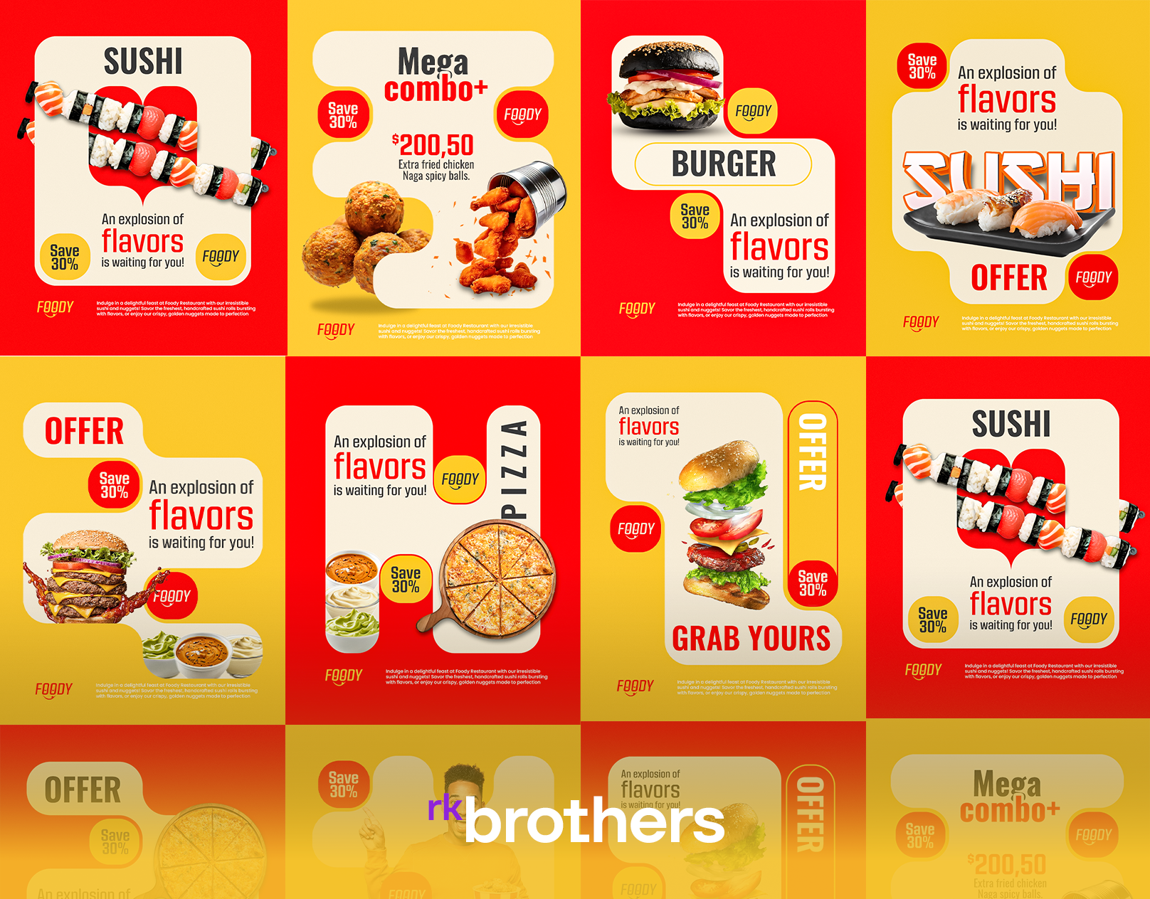 Foody | Restaurant | Food - Social Media Design branding design graphic design logo typ typography ui