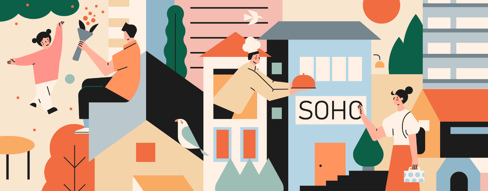 小园素作品：SOHO design flat graphic design illustration vector