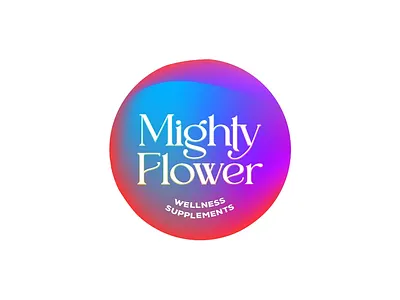 Mighty flower logo design - Gabriel Dominicali 3d branding colorful gradient graphic design logo modern new