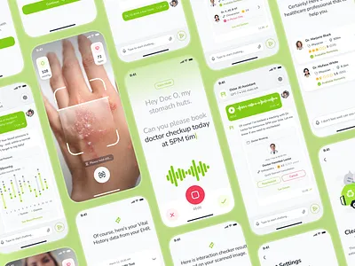 osler v2: AI Virtual Health Assistant App - Wellness Companion ai health assistant ai health companion app ai telehealth app ai wellness assistant app clean digital health ui epharmacy app green health assistant app minimal modern pharmacy app smart health app soft telehealth ui kit telemedicine ui kit virtual health app virtual health assistant virtual health ui virtual healthcare app