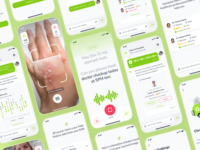 osler v2: AI Virtual Health Assistant App - Wellness Companion ai health assistant ai health companion app ai telehealth app ai wellness assistant app clean digital health ui epharmacy app green health assistant app minimal modern pharmacy app smart health app soft telehealth ui kit telemedicine ui kit virtual health app virtual health assistant virtual health ui virtual healthcare app