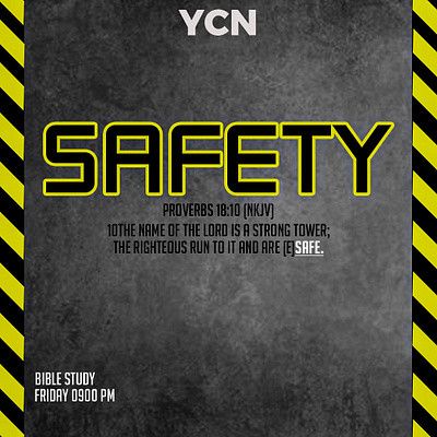 'Safety' Youth Bible Study Night graphic design