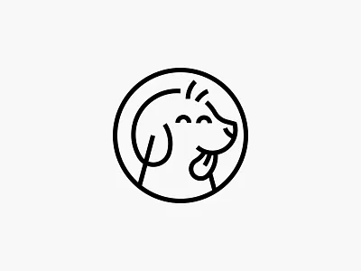 Stuffy dog line art logo pet simple