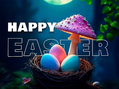 Easter Wish - Mushroom Company ad adobe photoshop ai branding easter graphic design happy easter holy wish illustration mushroom company mushroom farm