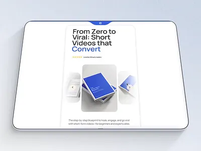 Framer Landing Page - 12 Keys to Go Viral animation blue book branding clean design framer graphic design landing page logo minimal mobile motion motion graphics nocode ui ux web