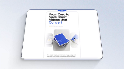 Framer Landing Page - 12 Keys to Go Viral animation blue book branding clean design framer graphic design landing page logo minimal mobile motion motion graphics nocode ui ux web